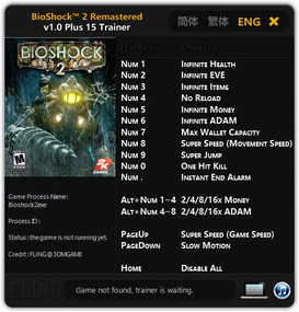 BioShock 2 Remastered: Trainer +15 v1.0 {FLiNG}