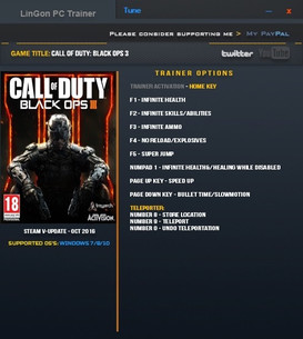 Call of Duty: Black Ops 3: Trainer (+9) [Update Oct 2016: only steam] {LinGon}