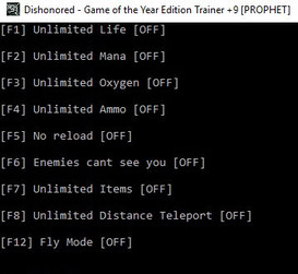 Dishonored - Game of the Year Edition: Trainer (+9) [v.2.0] {LIRW / GHL}