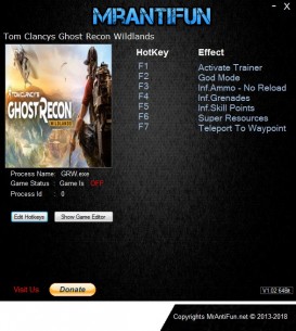 Tom Clancy’s Ghost Recon: Wildlands - Trainer +7 v3176580 {MrAntiFun}