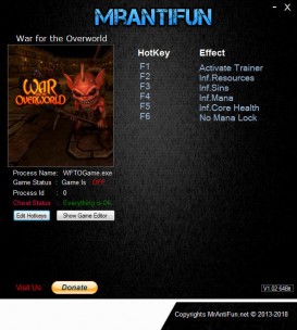 War for the Overworld: Trainer +5 v2.0.3f1 {MrAntiFun}