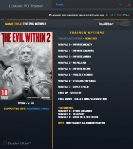 The Evil Within 2: Trainer (+12) [1.01] {LinGon}