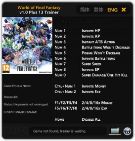 World of Final Fantasy: Trainer +13 v1.0 {FLiNG}