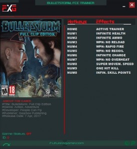 Bulletstorm - Full Clip Edition: Trainer (+10) [Update 2017-Dec-09] {FutureX}