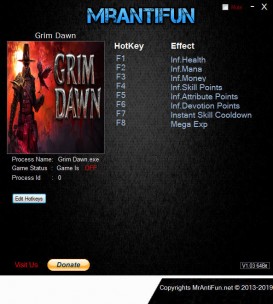 Grim Dawn: Trainer +8 v1.1.1.2 {MrAntiFun}