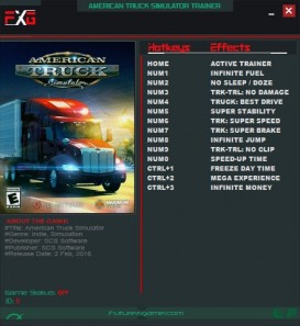 American Truck Simulator: Trainer +13 v1.32.x.x {FutureX}