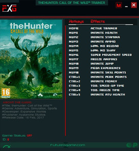 theHunter: Call of the Wild - Trainer +15 v1.0-v1898534 {FutureX}