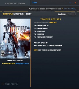 Battlefield 4: Trainer (+7) [Update: Jan 2018] {LinGon}