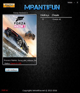 Forza Horizon 3: Trainer +1 V1.0.10.2 {MrAntiFun}
