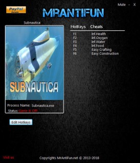 Subnautica: Trainer +6 Build 59783 64-bit {MrAntiFun}