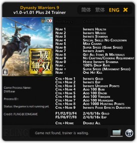 Dynasty Warriors 9: Trainer +24 v1.0 - 1.01 {FLiNG}