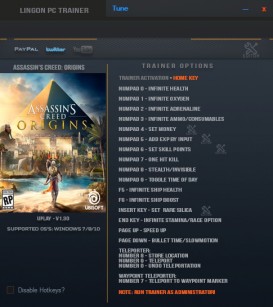Assassin's Creed: Origins: Trainer +19 v1.30 {LinGon}
