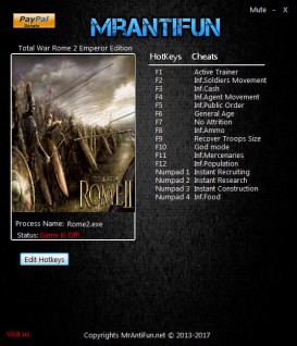Total War: Rome 2 - Emperor Edition: Trainer +15 v2.4.0 Build 19581 {MrAntiFun}