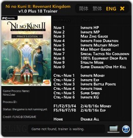 Ni No Kuni 2: Revenant Kingdom - Trainer +18 v1.0 {FLiNG}