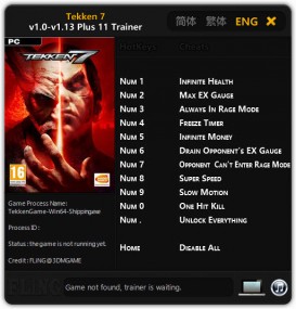 Tekken 7: Trainer +11 v1.0 - 1.13 {FLiNG}