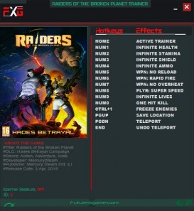 Raiders of the Broken Planet - Hades Betrayal: Trainer +12 v2018.04.03 {FutureX}