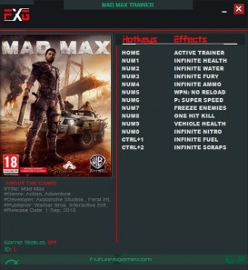 Mad Max: Trainer +12 u20180501 {FutureX}