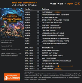 Total War: Warhammer 2 - Trainer +21 v1.0-v1.12.1 {FLiNG}