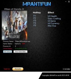 Pillars of Eternity 2: Deadfire: Trainer +5 v2.1.0.0034 {MrAntiFun}