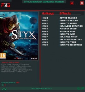 Styx: Shards of Darkness - Trainer +10 v1.05 {FutureX}