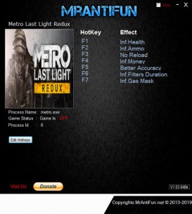 Metro: Last Light Redux - Trainer +7 v1.0.0.4 {MrAntiFun}