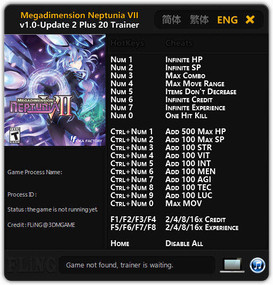 Megadimension Neptunia 7: Trainer +20 v1.0 - Update 2 {FLiNG}