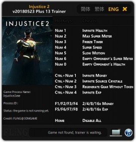Injustice 2: Trainer +13 [UPD: 23.05.2018] {FLiNG}