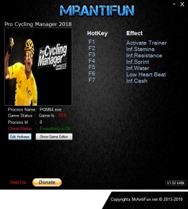 Pro Cycling Manager 2018: Trainer +6 v1.0.1.2 {MrAntiFun}