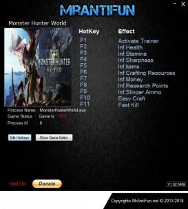 Monster Hunter: World - Trainer +10 v1.0 {MrAntiFun}