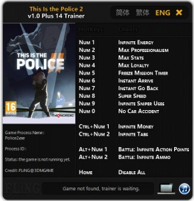 This Is the Police 2: Trainer +14 v1.0 {FLiNG}