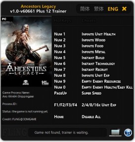 Ancestors Legacy: Trainer +12 v1.0 - v60661 {FLiNG}