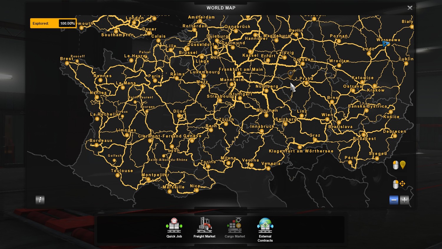 Euro Truck Simulator 2 Save Game (373 lvl, all garages, a map 100