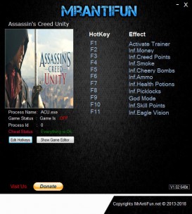 Assassin's Creed: Unity - Trainer +10 v1.5 {MrAntiFun}