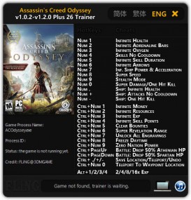 Assassin's Creed: Odyssey - Trainer +26 v1.2.0 {FLiNG}