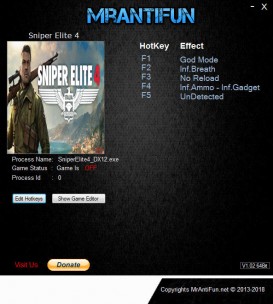 Sniper Elite 4: Trainer +6 v1.5.2 Upd 20181017 {MrAntiFun}
