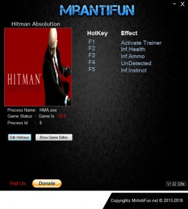 Hitman: Absolution: Trainer +4 v1.0.447.0 B {MrAntiFun}