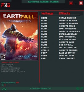 Earthfall Invasion: Trainer +13 v1.0 {FutureX}