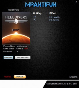 Helldivers: Trainer +2 v07.11.2018 64bit {MrAntiFun}