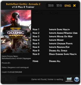 Battlefleet Gothic: Armada 2 - Trainer +8 v1.0 {FLiNG}