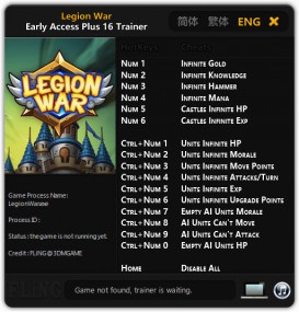 Legion War: Trainer +16 Early Access {FLiNG}
