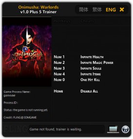 Onimusha: Warlords - Trainer +5 v1.0 {FLiNG}