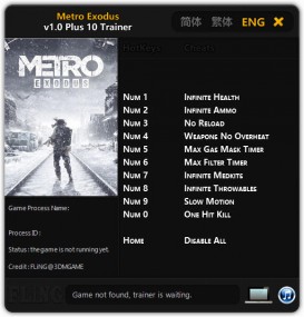 Metro Exodus: Trainer +10 v1.0 {FLiNG}