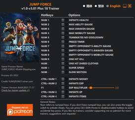 Jump Force: Trainer +18 v1.0-v3.01 {FLiNG}