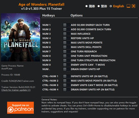 Age of Wonders: Planetfall - Trainer +15 v1.0-v1.303 {FLiNG}