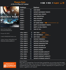 Phoenix Point: Trainer +23 v1.0-v1.9 {FLiNG}