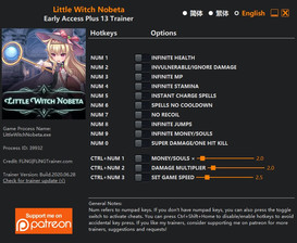 Little Witch Nobeta: Trainers +13 v2020.06.28 {FLiNG}