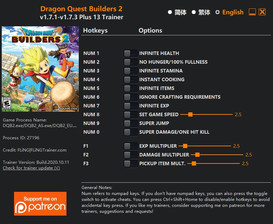 Dragon Quest Builders 2: Trainer +13 v1.7.1-v1.7.3 {FLiNG}