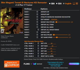 Shin Megami Tensei III Nocturne HD Remaster: Trainer +17 v1.0 {FLiNG}