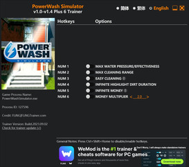 PowerWash Simulator: Trainer +6 v1.0-v1.4 {FLiNG}
