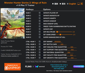 Monster Hunter Stories 2: Wings of Ruin - Trainer +17 v1.0 {FLiNG}